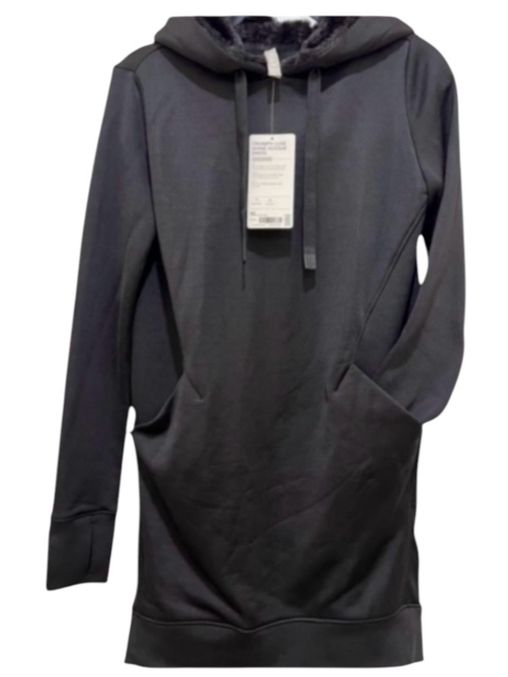 NWT Athleta Triumph Luxe shine women’s XS oversized black hoodie dress